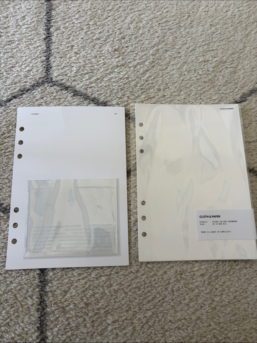 Cloth and Paper A5 dashboards